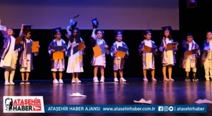 Ataşehir’de kreşli öğrenciler ilk mezuniyet keplerini attılar